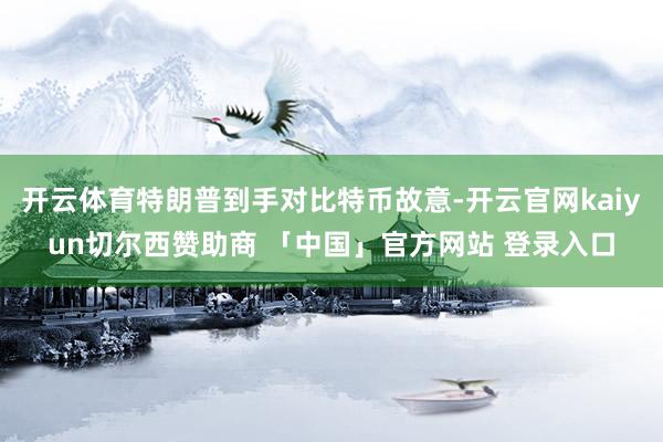开云体育特朗普到手对比特币故意-开云官网kaiyun切尔西赞助商 「中国」官方网站 登录入口